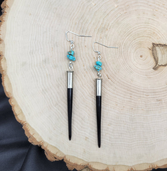 Porcupine Quill & Turquoise Earrings