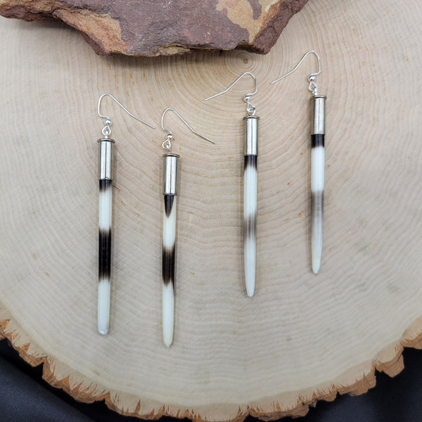 Bullet Porcupine Quill Stick Earrings