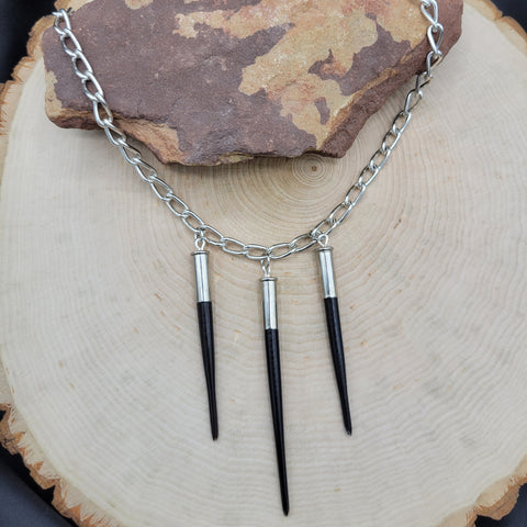 Tri-Quill and Sterling Plated Necklace