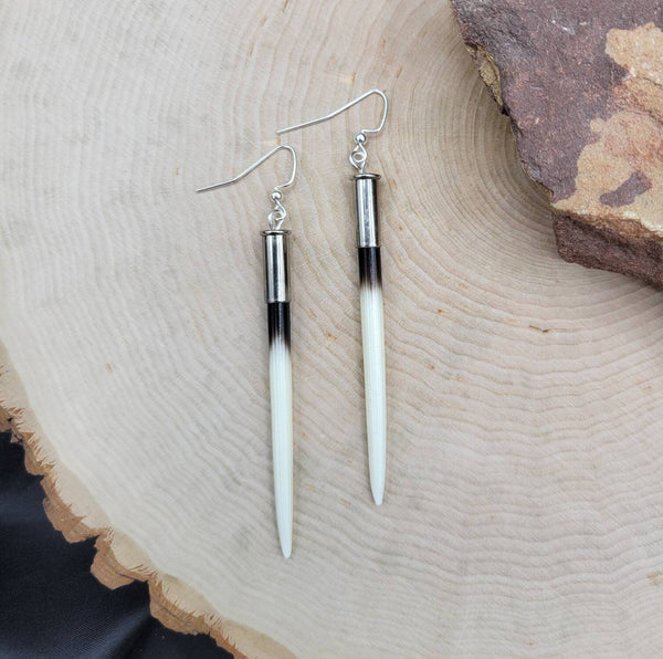 Bullet Porcupine Quill Stick Earrings