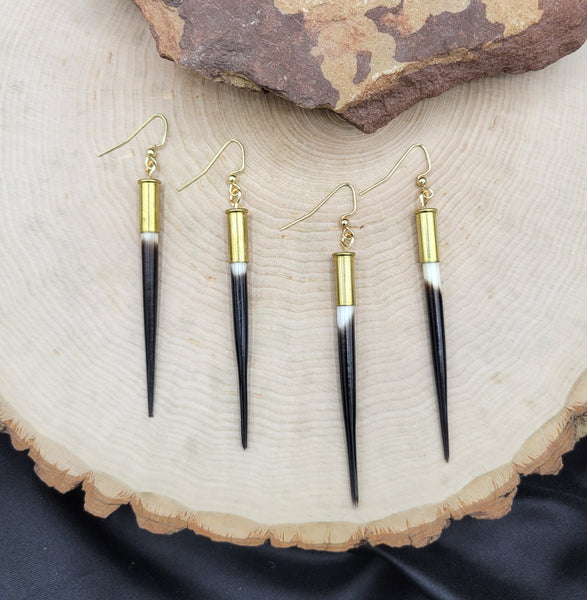 Bullet Porcupine Quill Stick Earrings