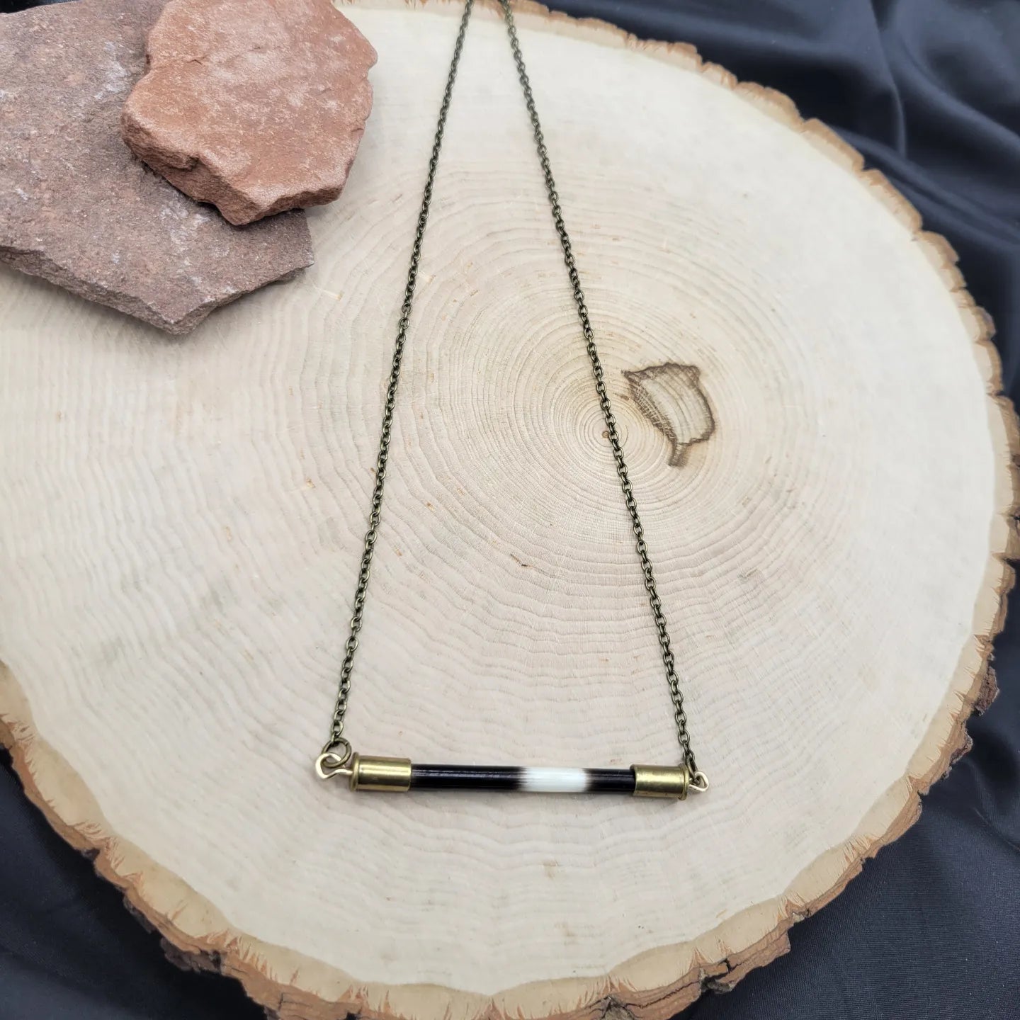 Bullet Porcupine Quill Bar Necklace