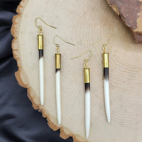 Bullet Porcupine Quill Stick Earrings