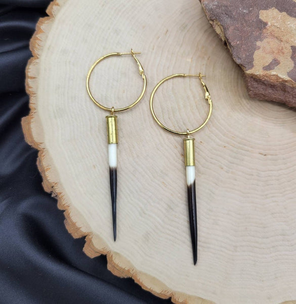 Beth Dutton Porcupine Quill 18K Gold-Plated Hoop Earrings