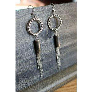 Hoop Bullet Tassel Earrings