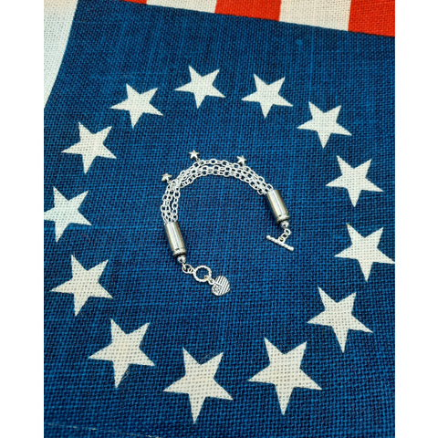 Patriotic Stars and Stripes Bracelet or Anklet
